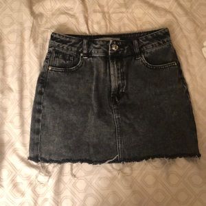 Black denim skirt